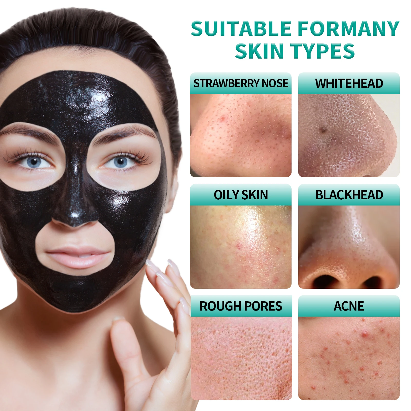 Wholesale Private Label Blackhead Remover Facial Mask Natural Oragnic Black Peel Off Face With Free Skin Care