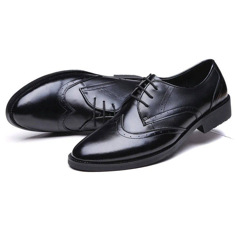 Genuine Cow Leather Men Black Anti-Slip hotel staff bank staff professional Manager Shoes