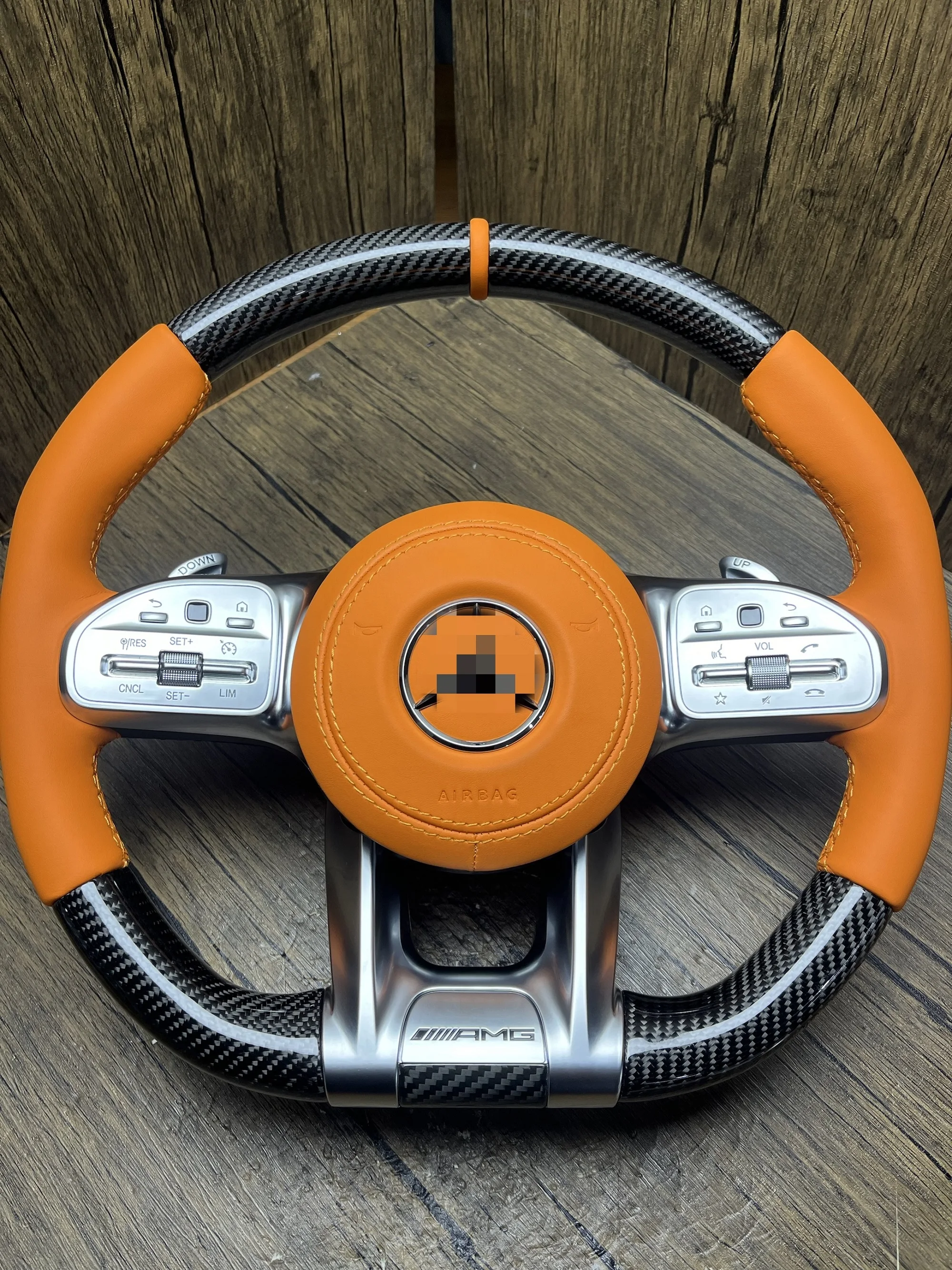 For Mercedes Carbon Fiber Steering Wheel Leather Car Steering Wheel AMG C-Class W204 C63 W212 W218 W207 W172 S