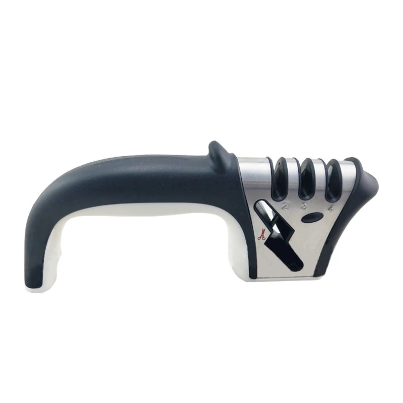 Manual Coated&Fine Ceramic Sharpening Stainless Steel Blades Three-Stage Kitchen Knife Sharpener