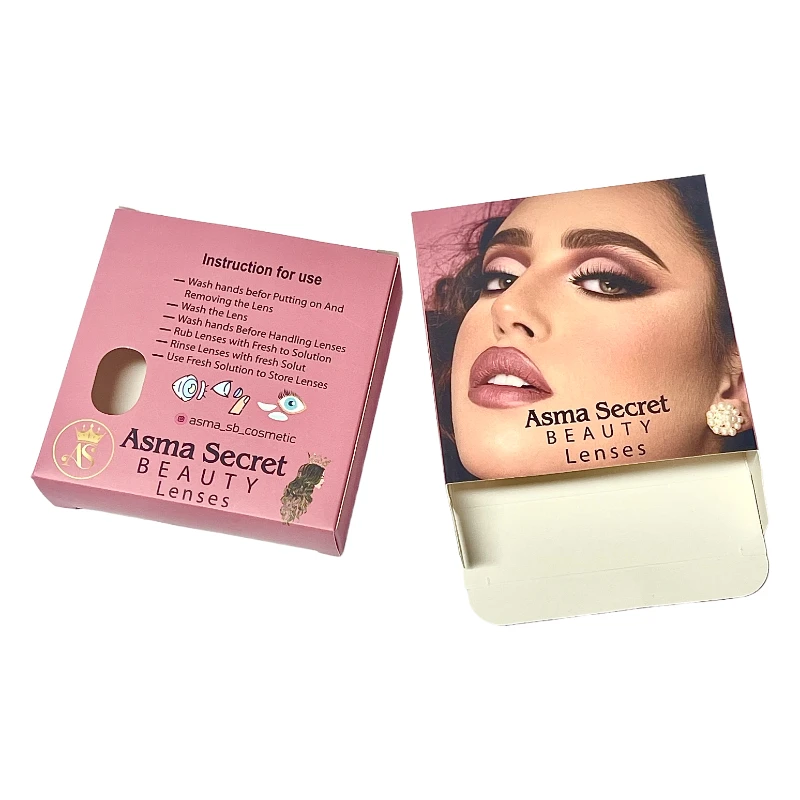 Оптовая продажа розовый милый чехол для контактных линз дизайн упаковочной коробки с моим логотипом многоцветный