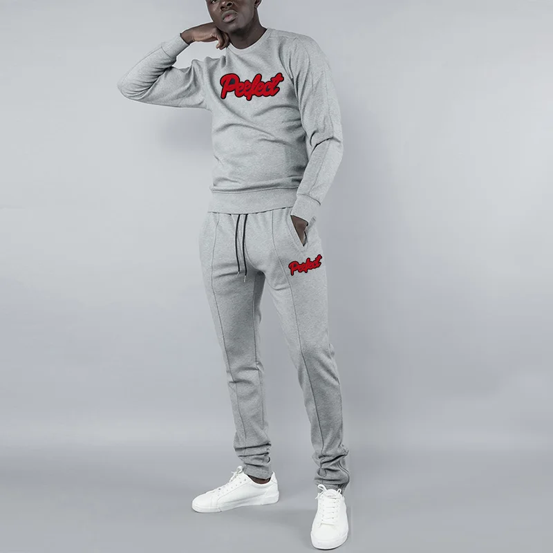 custom Streetwear Chenille Embroidery Winter Joggers Set Men Tracksuits Sweatpants And Hoodie Set