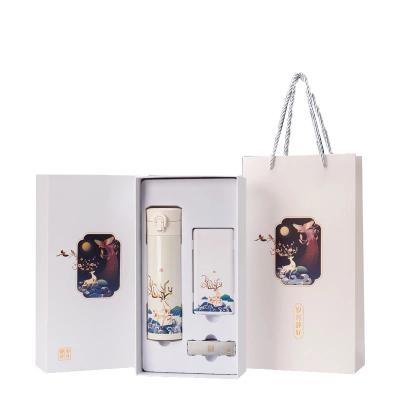 business gift set luxury Flask Usb Pen A5 Notebook Name Card Holder Wireless Mouse Corporate Business Gift Set Customizable