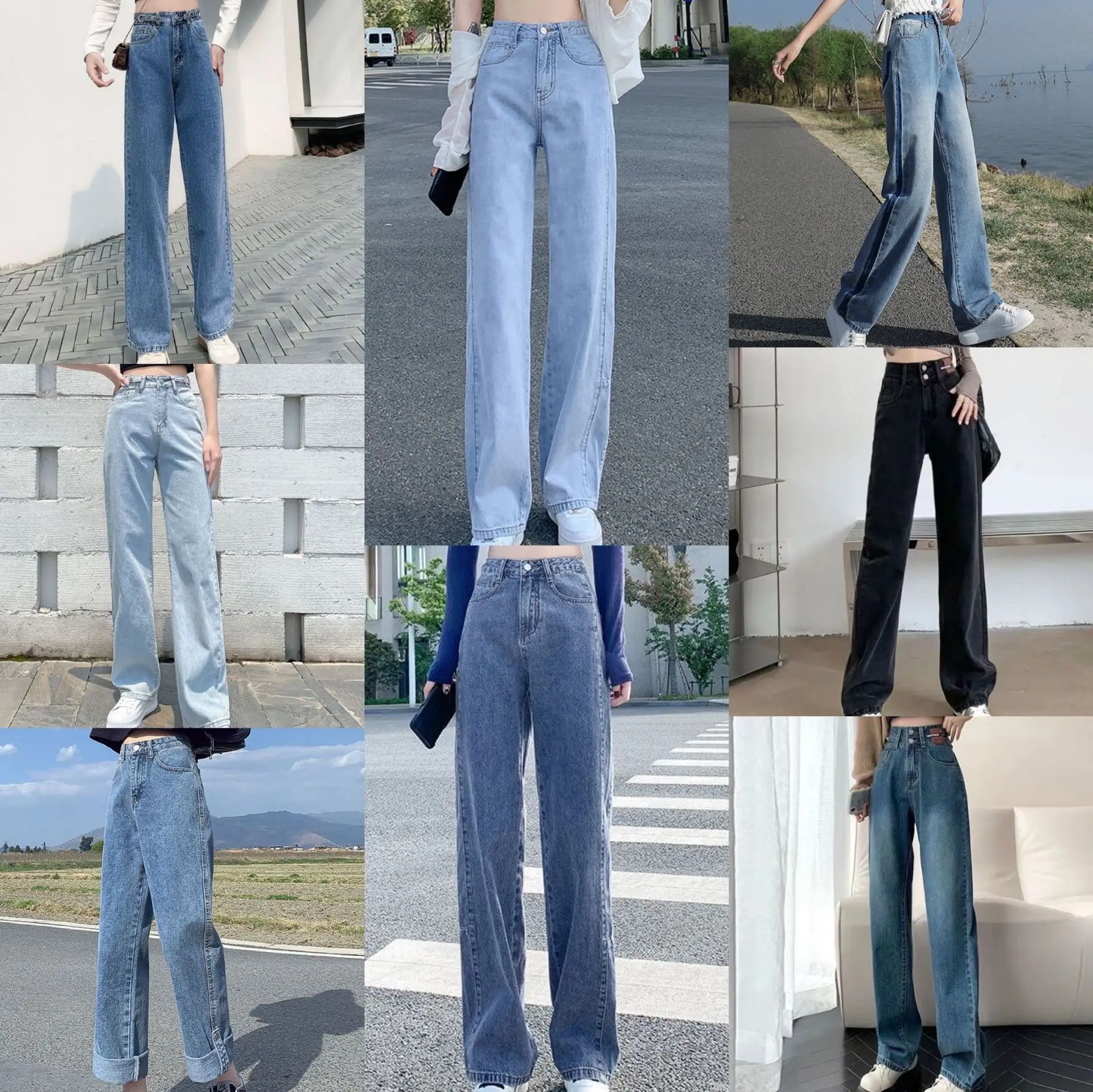 Jeans female 2024 summer Korean version of high waist elastic slimming trend denim trousers stall source foreign trade wholesale