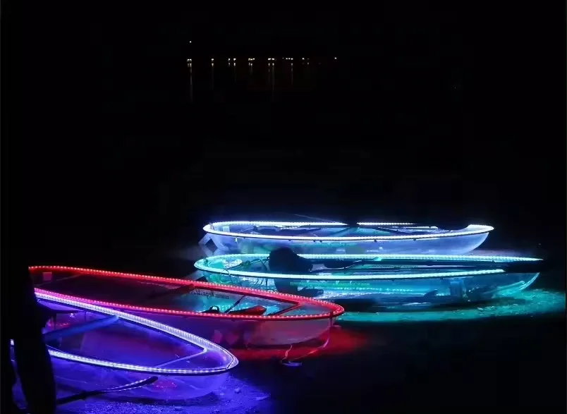 Vicking 11ft Transparent Polycarbonate Kayak 2 Seats Clear Bottom Boat Crystal Kayak/Canoe with Paddle for River Sea