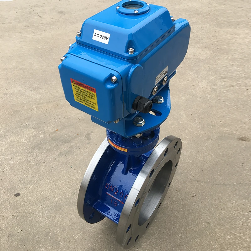 DN 50 2 inch extended stem Cast Iron EPDM rubber sealing flange butterfly valve with electric actuator