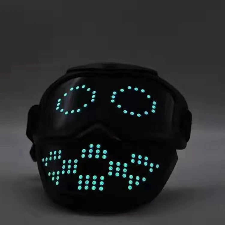 Самая крутая светодиодная маска для Хэллоуина APP 2022 с программируемым Bluetooth-совместимым костюмом косплея вечеринки маскарада подсветкой
