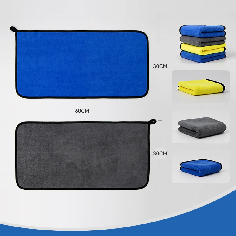 Custom Factory Absorbent Coral Fleece Microfiber Cleaning Cloth Microfiber Quick-Dry Car Towels Car Wash Polishing Towel
