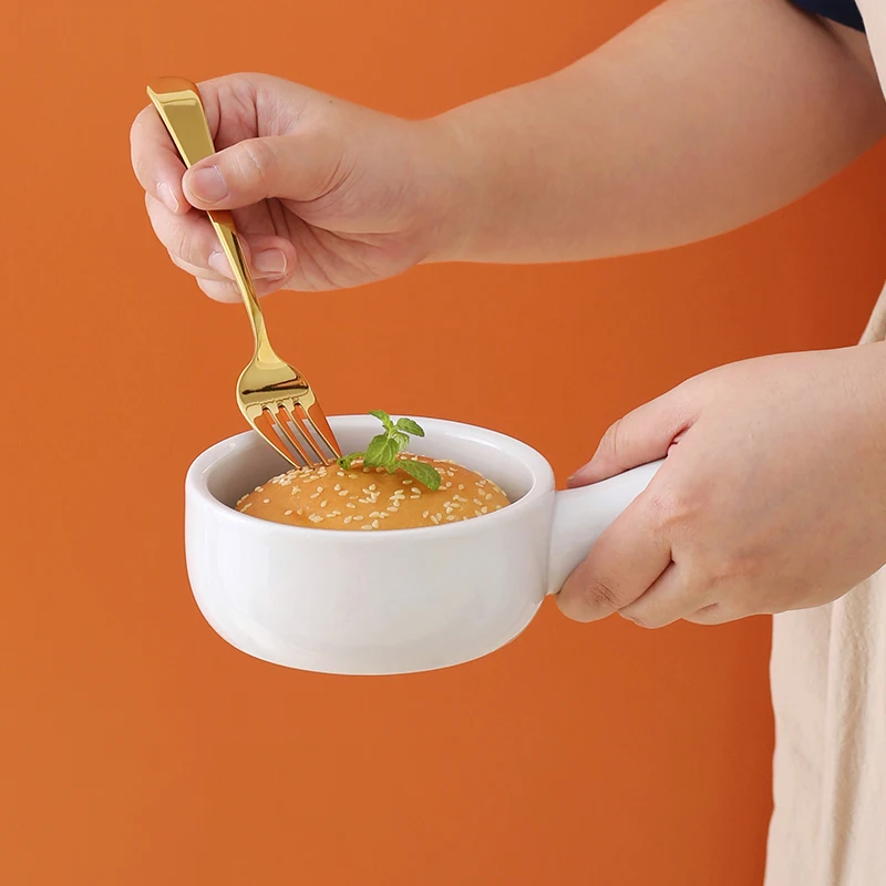 Ceramic cereal breakfast bowl  Onion Soup Bowls with Handles