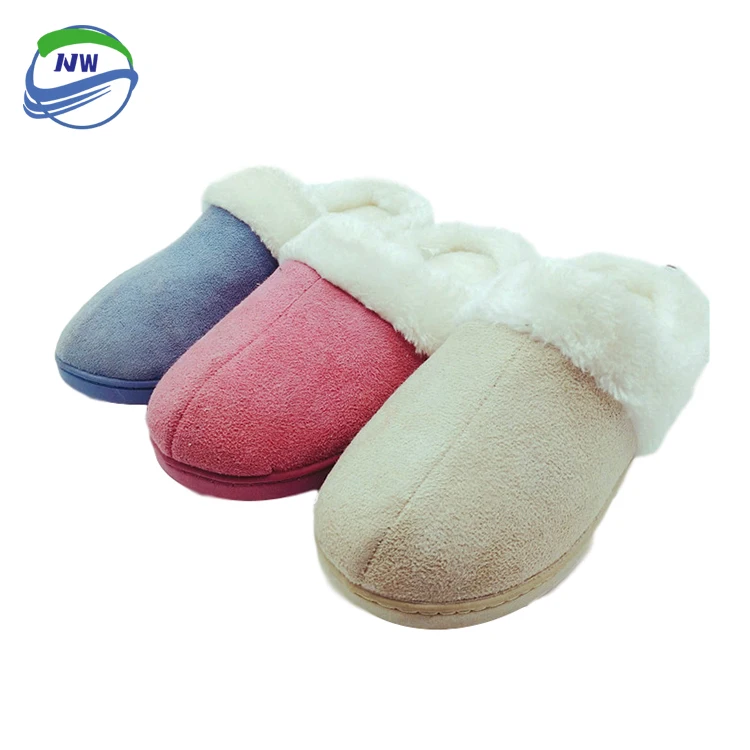 High-quality and durable colorful indoor mini suede plush indoor slippers