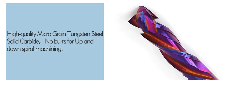 Solid Carbide 3 Flute Up and Downcut Milling Cutter 3 Flute Compression End Mills For Woodworking