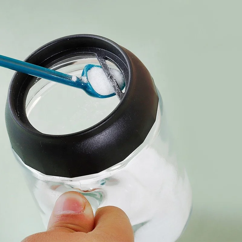 450ml customize cooking glass quantitative salt shaker seasoning storage packaging bottle With spoon