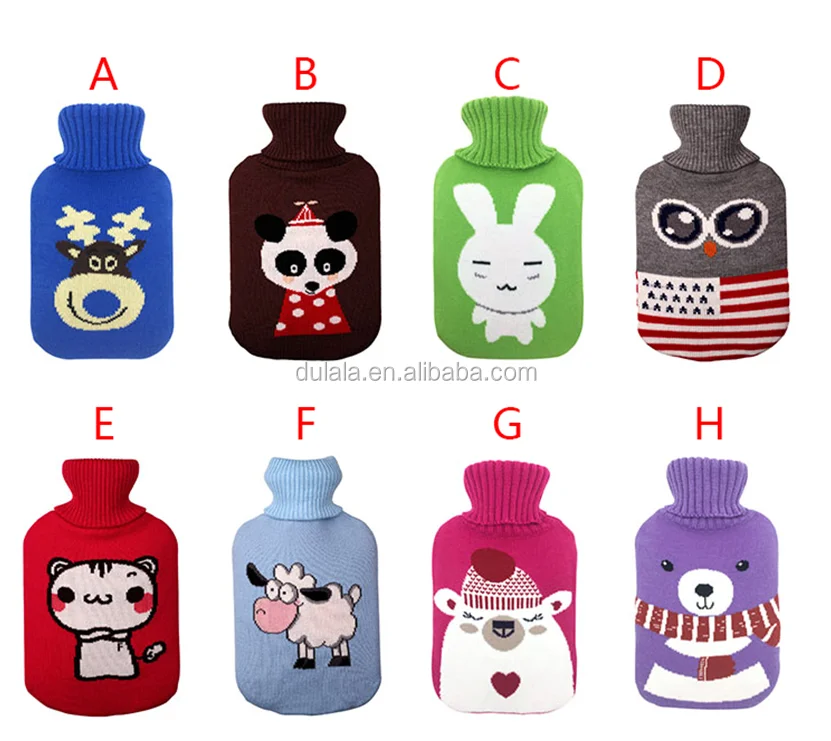 New Hot Water Bag Bottle Cartoon Knitted Cover Large Size Christmas Patterns Hot Water Container 20 - 99 pieces