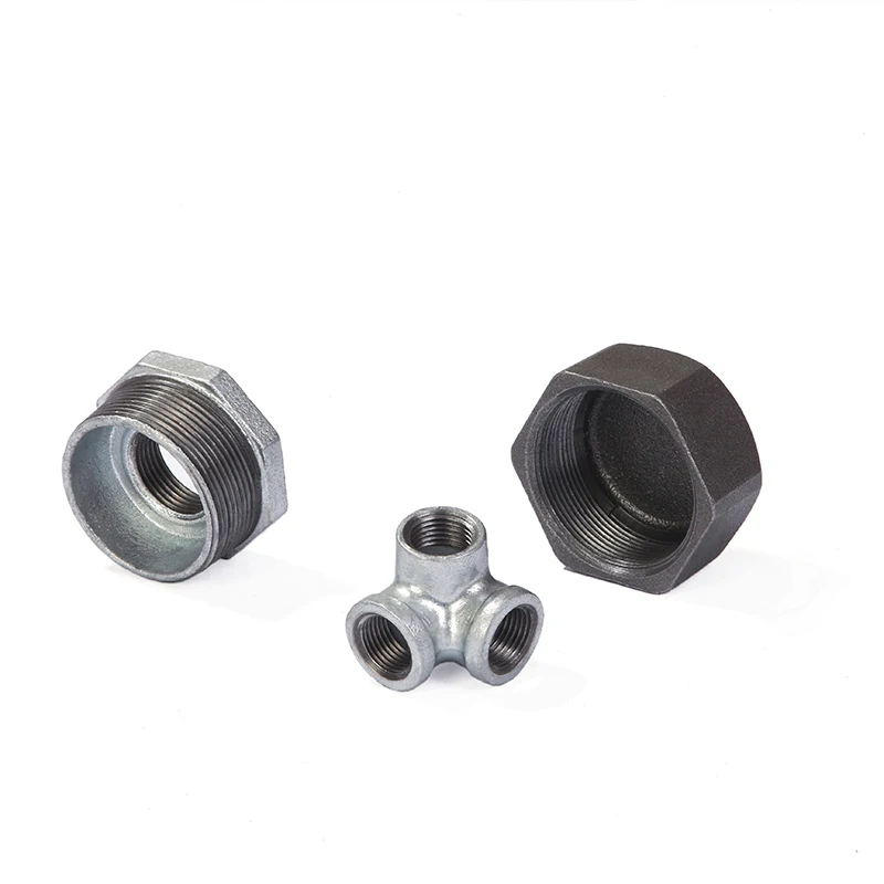 JINAZHI Manufacturer Hot Dip Plumbing Fittings Galvanized Malleable Casting Iron GI BSP NPT Thread Pip fittings