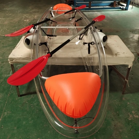 Wholesale 2 person plastic transparent boat fishing kayak canoe with clear bottom