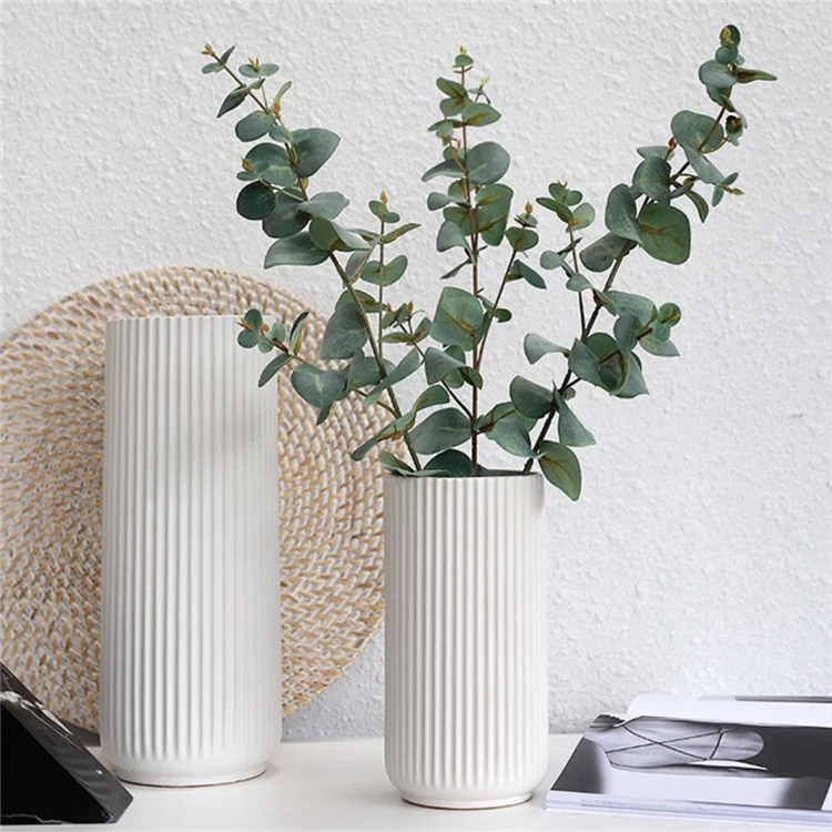 China factory bulk unique fluted shape modern porcelain vases for wedding