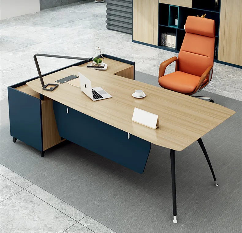Modern Ergonomic Office Furniture Wooden Manager Director Table  L Shape Executive Office Desk