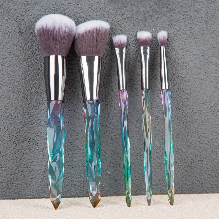 5Pcs New Makeup Beginner Luxury Crystal Power Makeup Brush Set For Women