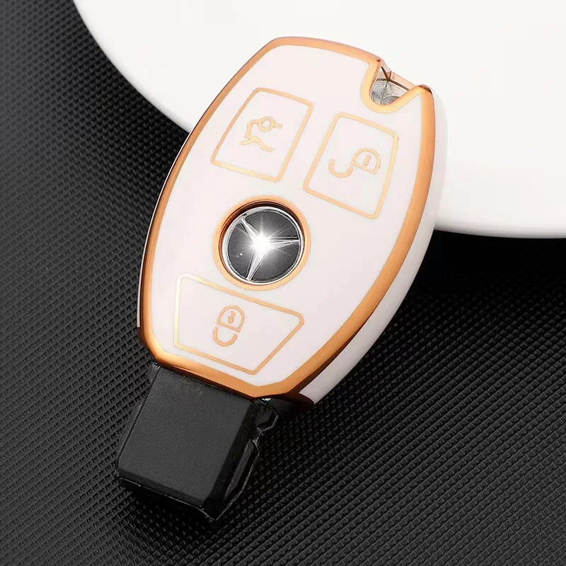 Factory custom OEM 3 buttons TPU car key fob cover case for mercedes benz A C E M S Class GLK CLA GLA GLC