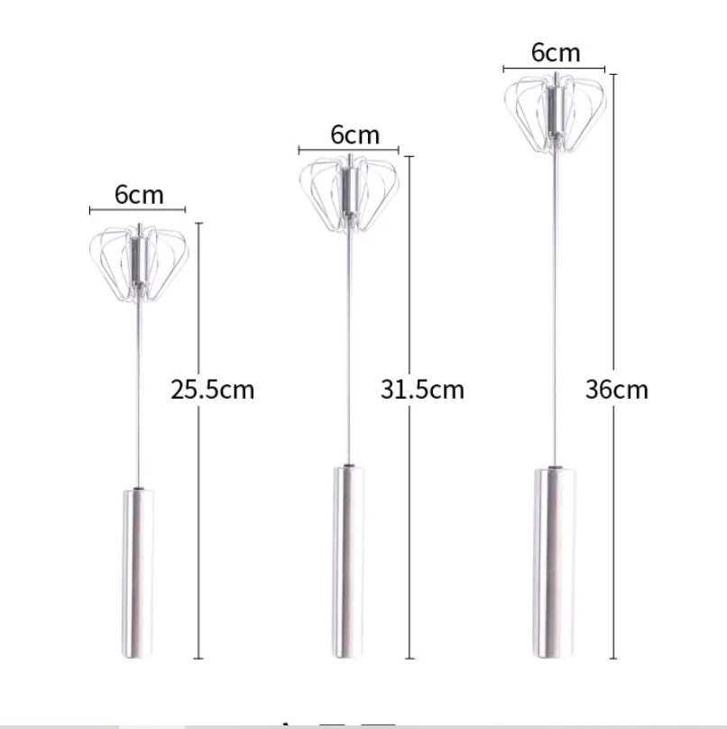 
Home Kitchen Accessories Tools Semi-automatic Beater Stainless Steel Whisk Manual Hand Mixer Self Turning Stirrer Egg Beater 