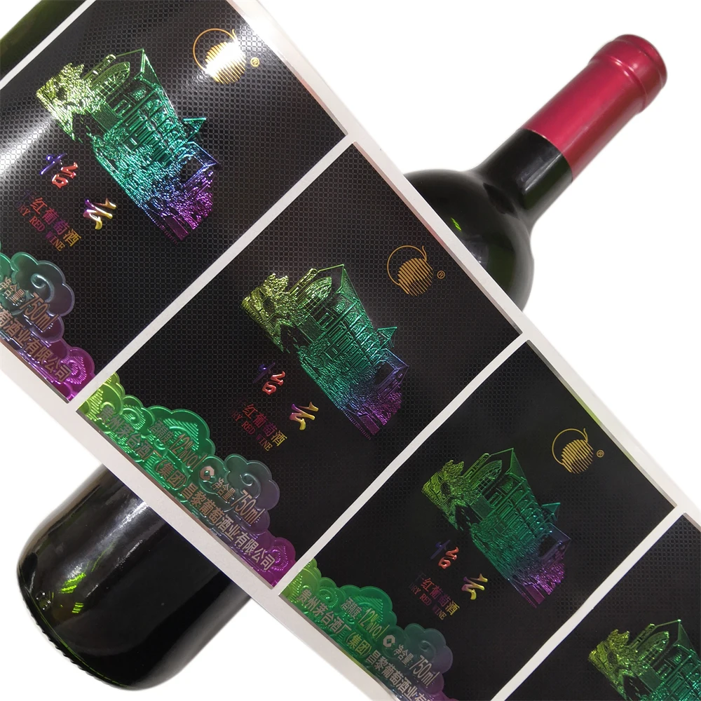 Custom Printing Uv Spot Gold Foil Embossed Premium Textured Paper Red Wine Packaging Label Personalize Wine Bottles Labels