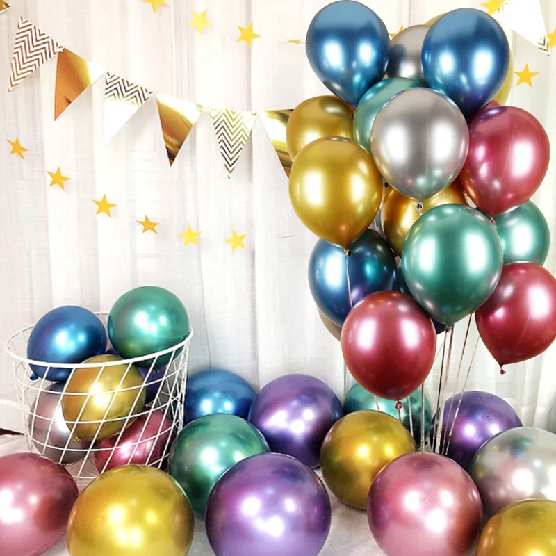 5/10/12 inch Metal Latex Balloons Thick Chrome Metallic Balloons For Birthday Party Decoration