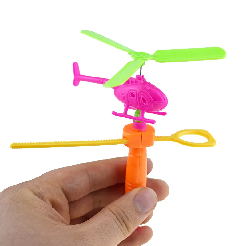 DIY Pull Line Helicopter Outdoor Games Kids Interactive Toys Birthday Party