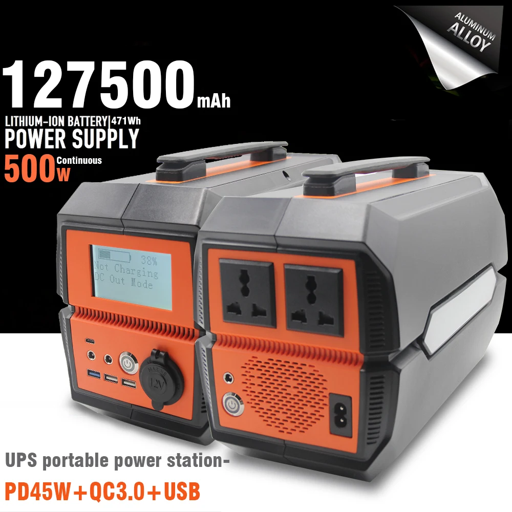 Camping Outdoors solar generator portable power station 500w bank station power solar portable power station for home outdoor