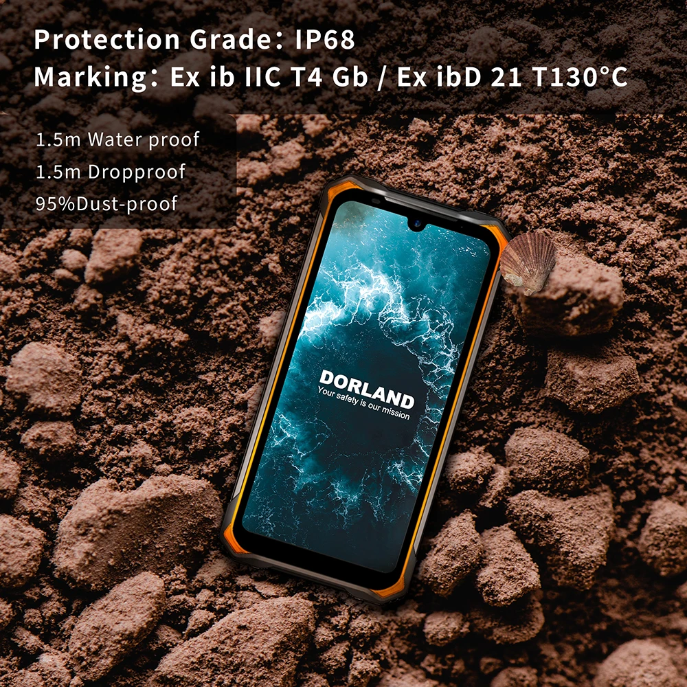 dorland EX_08 intrinsically safe explosion proof ip68 rugged 4g android smartphone