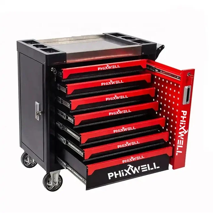 Factory direct deal Tool Sets Heavy Duty Cart Trolley Garage Tool Cabinet chest For Workshop Storage with DIY 7-8 tray