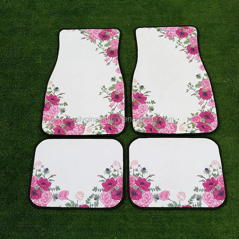 
Personalized Fashion Cow Head Floral Printed Car Floor Mat 