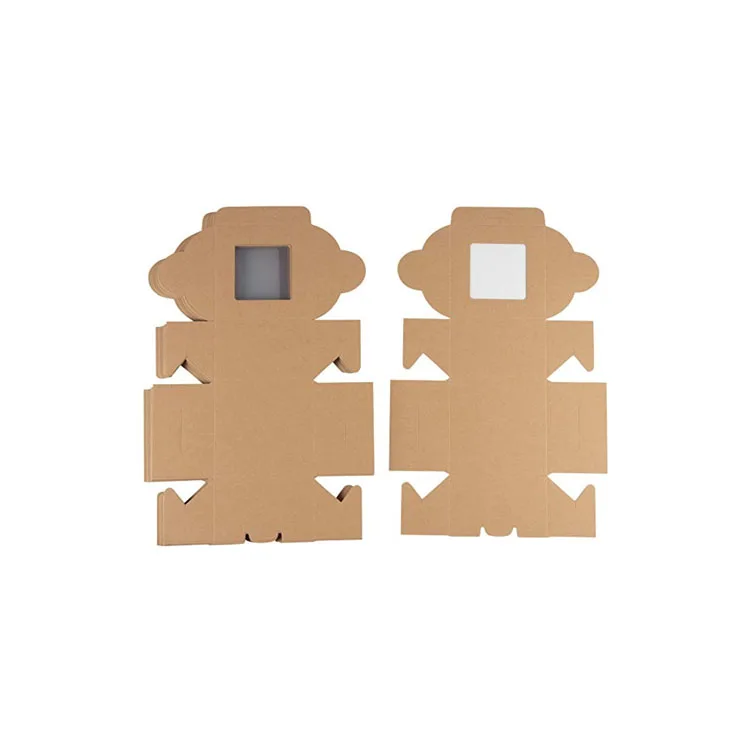 HENGXING Natural Kraft Bakery Boxes With PVC Window Large Cookie Box