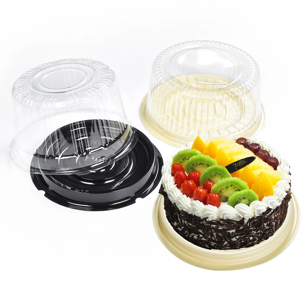 Sunzza оптовая продажа 4/6/8/10/12/14 дюймов прозрачный одноразовый пластиковый круглый контейнер из ПЭТ упаковка для тортов