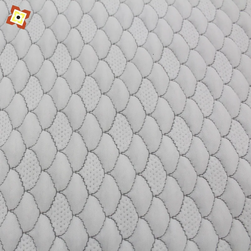 Stretch Knitted Mattress Jacquard Gray Staple Fiber Mattress Fabric Home Textile Fabric Spandex Mattress Fabric
