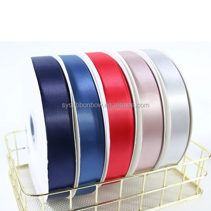 Factory Wholesale Luxury Gift Wrapping 196 Colors 3-100mm Polyester Plain Silk Satin Ribbon Roll