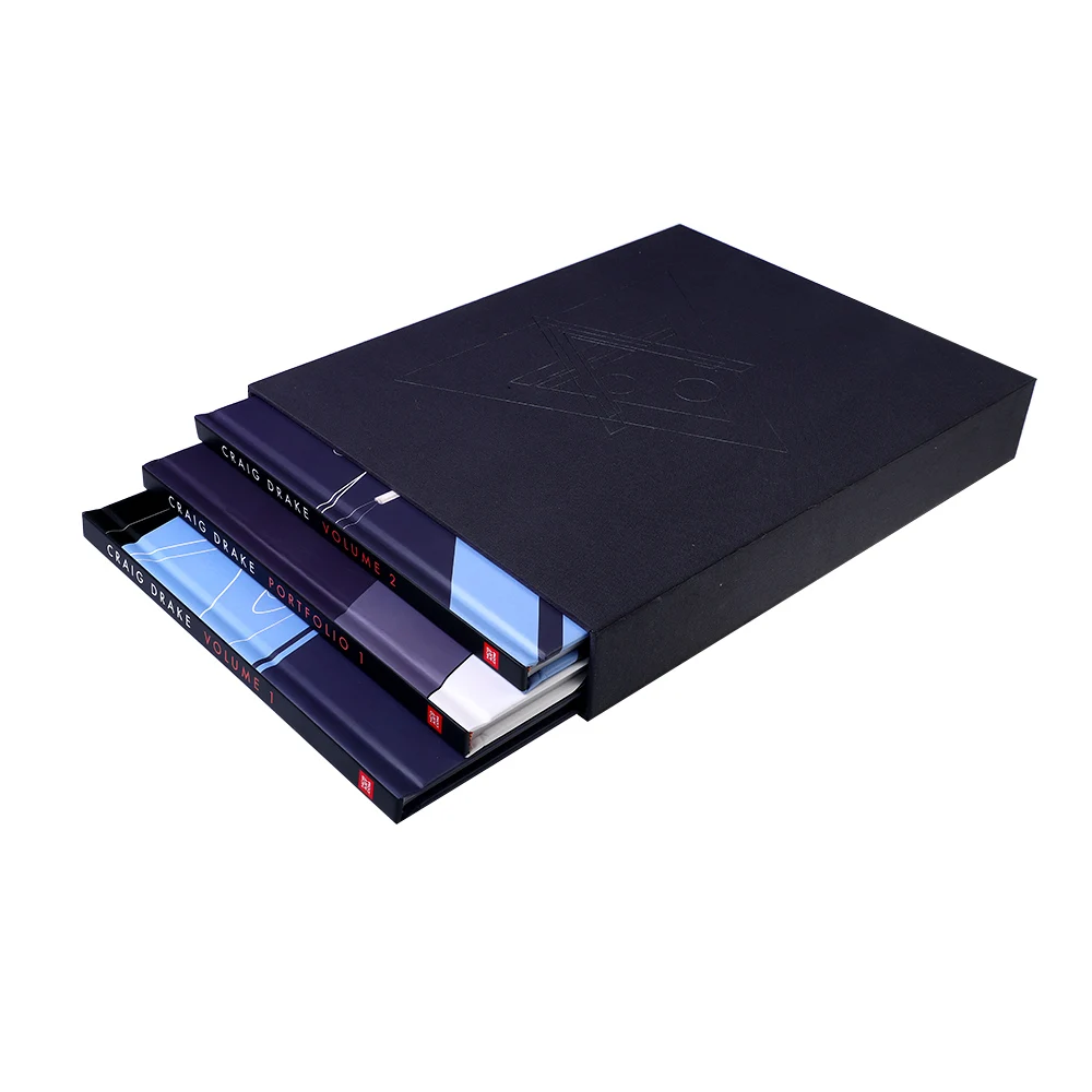 Custom high quality custom printing hardcover book with slipcase
