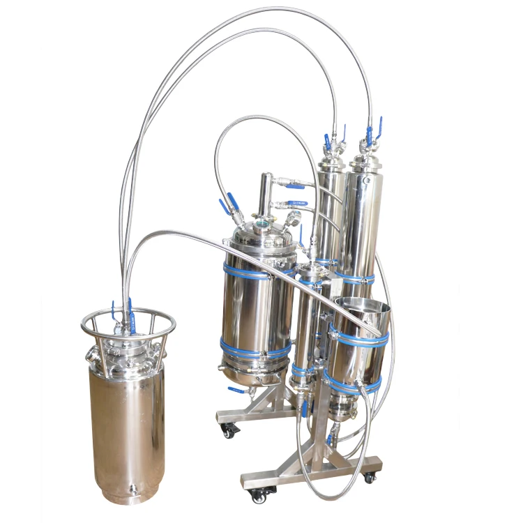 5LB 10LB 20LB rack mounted True Dewaxing Bidirectional BHO Closed Loop Extractor system with solvent tank