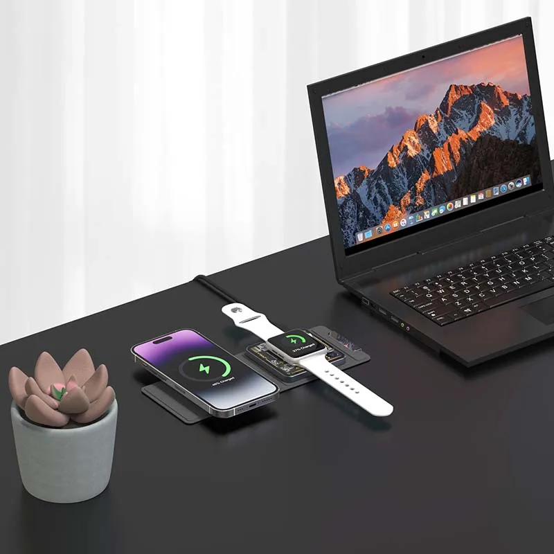 2 in 1 Wireless Charger 2023 Wholesale Price Leather Smart Mobile Phone Bluetooth Earphone Type C Earphone Black White 12 Months