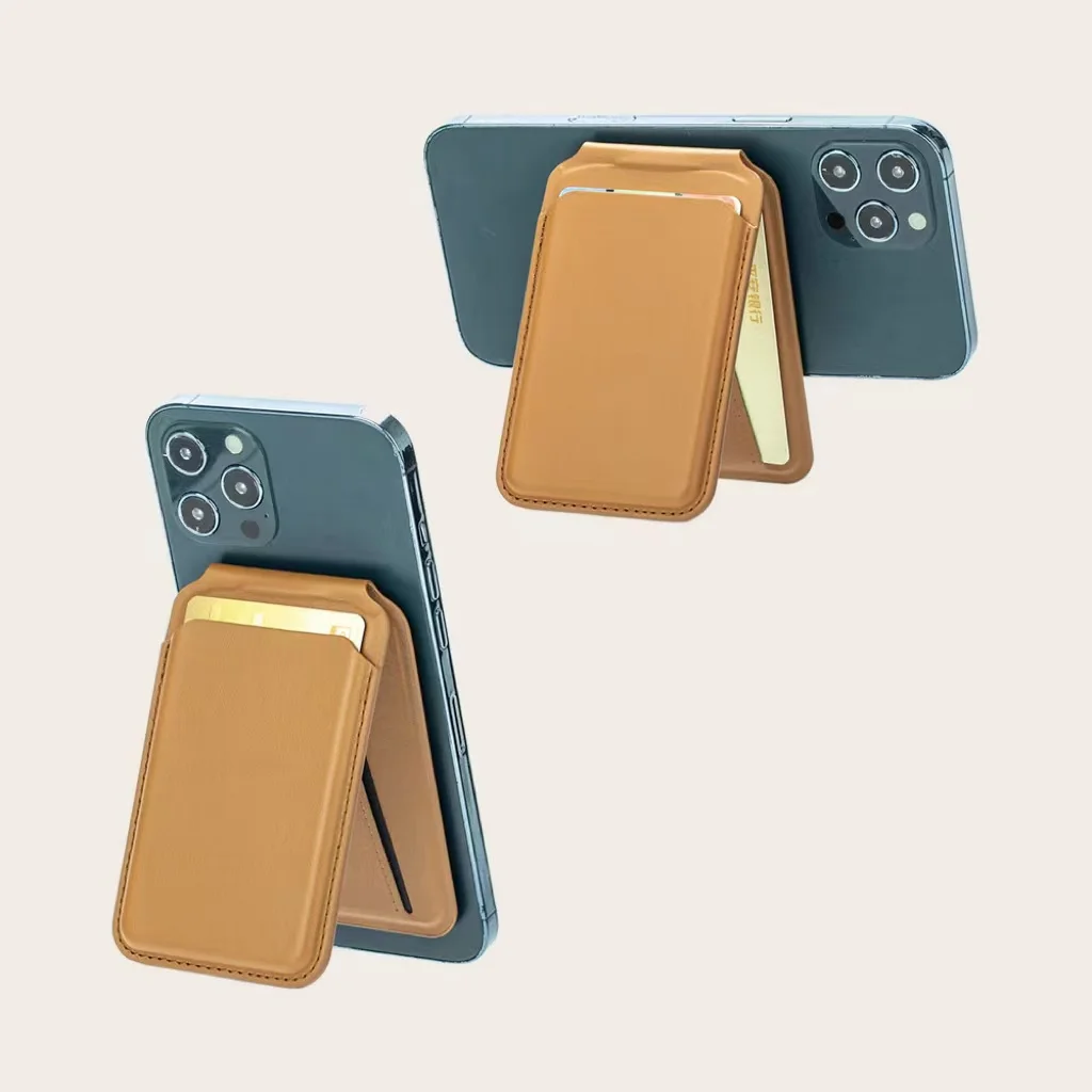 Роскошная Кожаная подставка держатель для телефона кошелек Магнитный индивидуальный дизайнерский держатель для визитных карточек