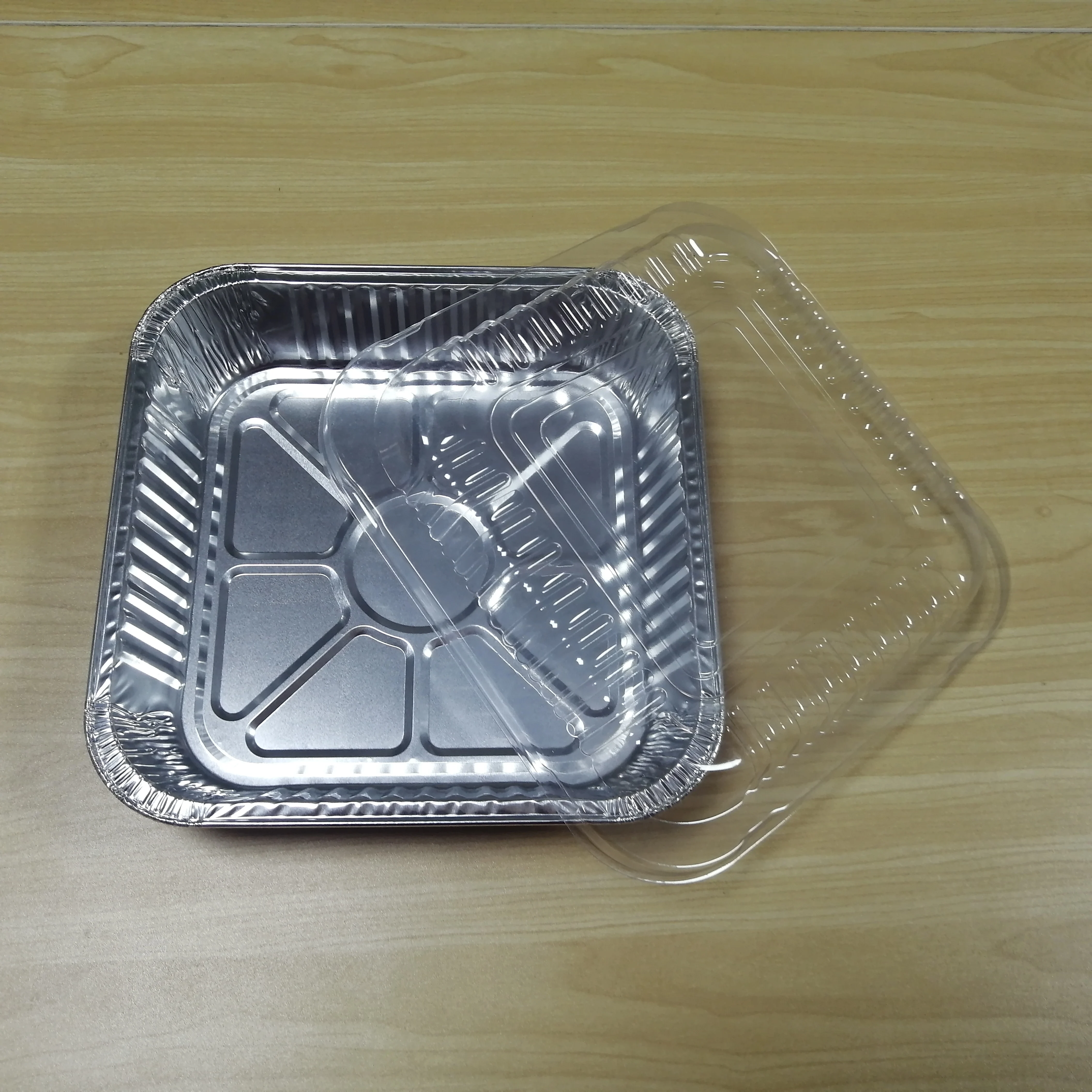 Оптовая цена, сертификация LFGB, одноразовая алюминиевая фольга 8*8 дюймов квадратной формы для замороженных продуктов, контейнер для горячих пищевых продуктов, формы для тортов