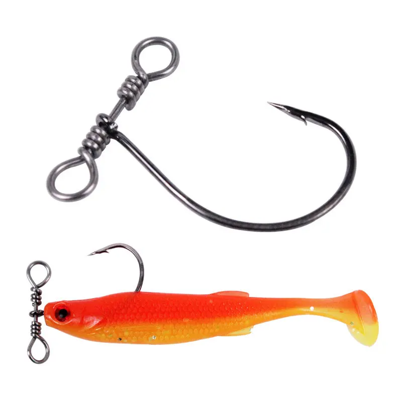 1# 4# 6# High Carbon Steel Drop Shot Hooks in-line Drop Shot Rig and Swivels