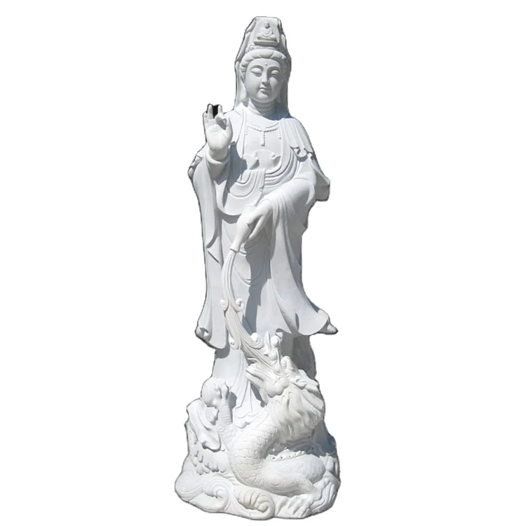 Natural garden stone large life size kwan yin statue