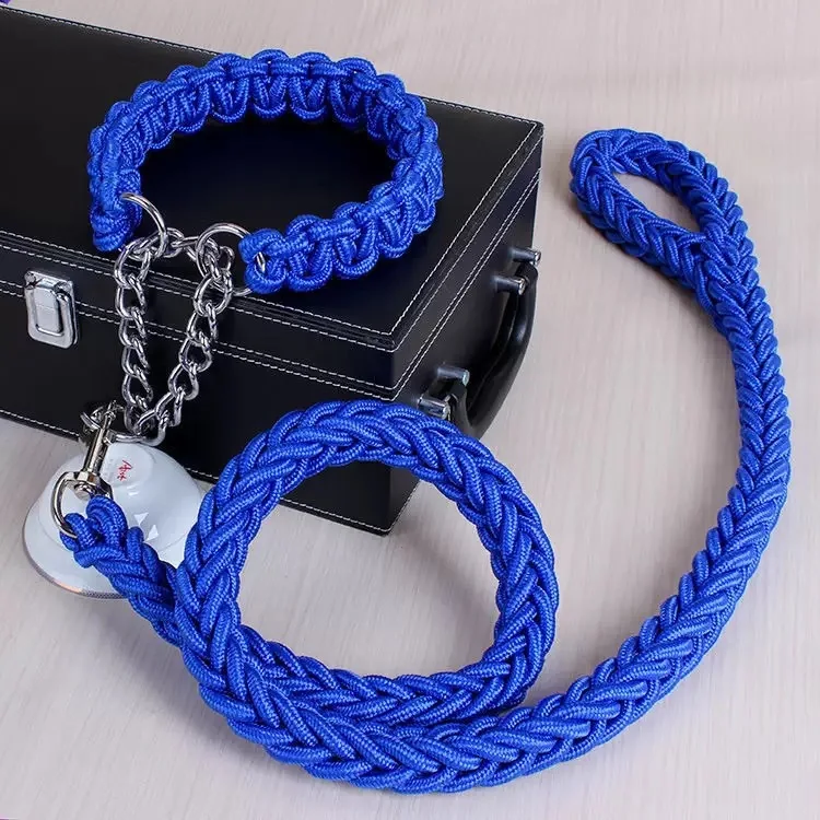 Durable Dog Rope Leash Premium Quality Woven Nylon Braided Rope Lead Dog Leash for Walking Dog