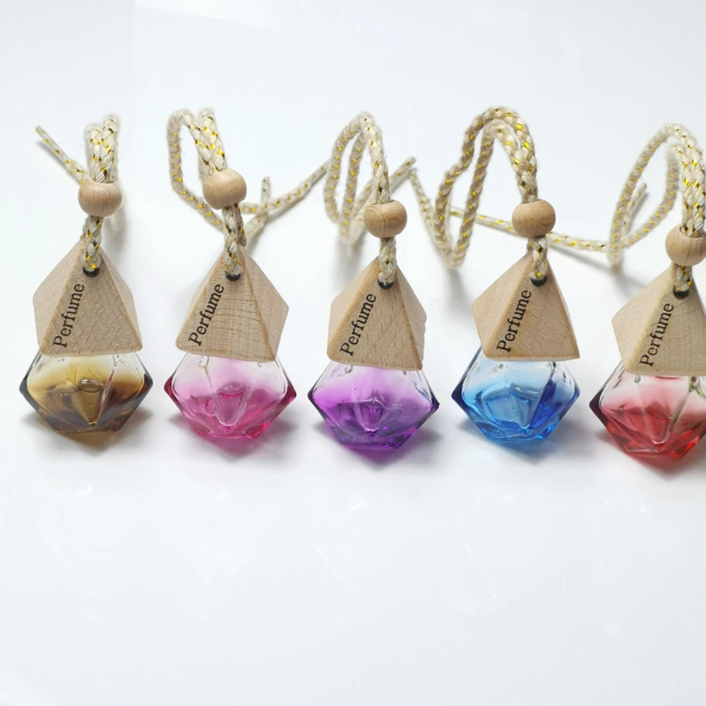 Wholesale 7ml 8ml 9ml 10ml empty car air freshener perfume glass bottle diffuser Hanging mini car perfume bottle