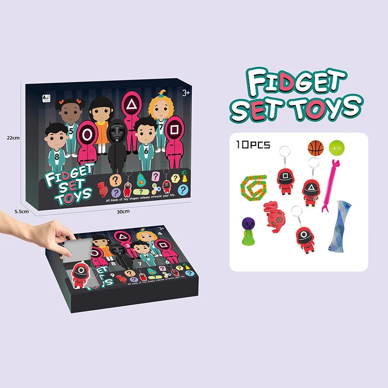 Fidget Toys Squid Game Blind Box Advent Calendar Set Fun  Christmas Fidget Toy Advent Calendar
