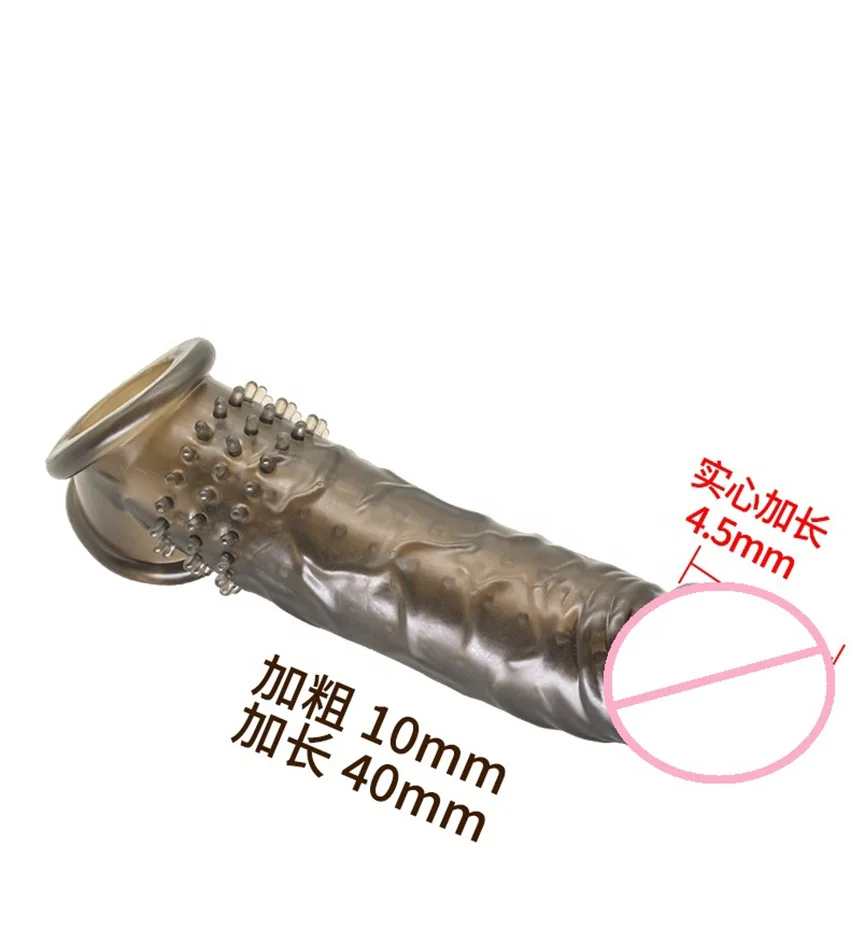 Popular Adult Sex Toys Silicone Reusable Big Dildo Sexy Penis Sleeve Extender Enlargement Condoms for Men