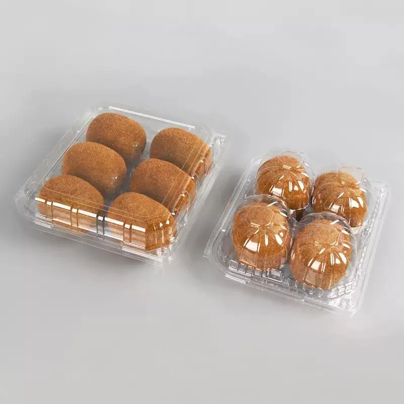 Transparent Fruit Display Plastic Packaging Containers Clear Disposable Apple Peach Blister Box With Lid