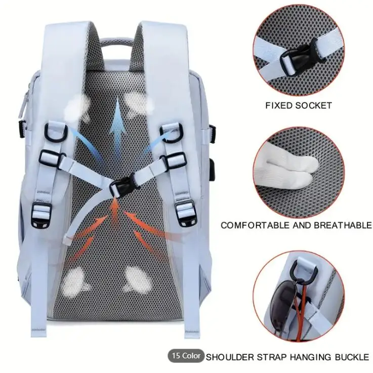 large capacity travel backpack with shoe compartment,lightweight laptop daypack with charging port,fashion travel computer bag