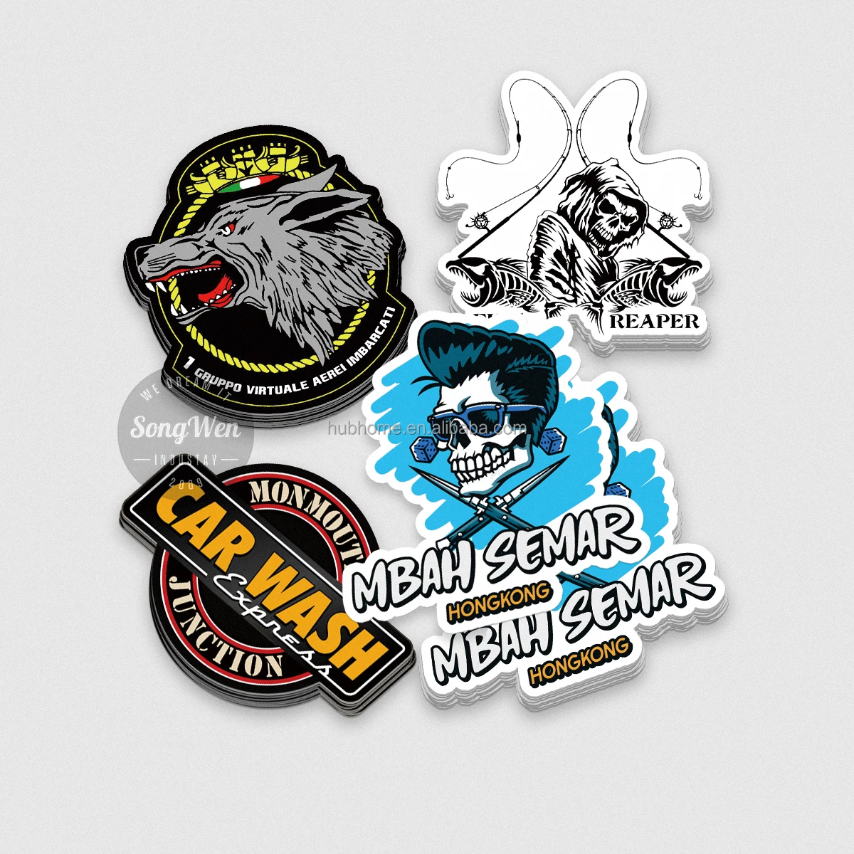 Low MOQ UV Resist Weatherproof Split Back Self-Adhesive Durable Matte PVC Vinyl Sticker Printing Die Cut Logo Custom Stickers