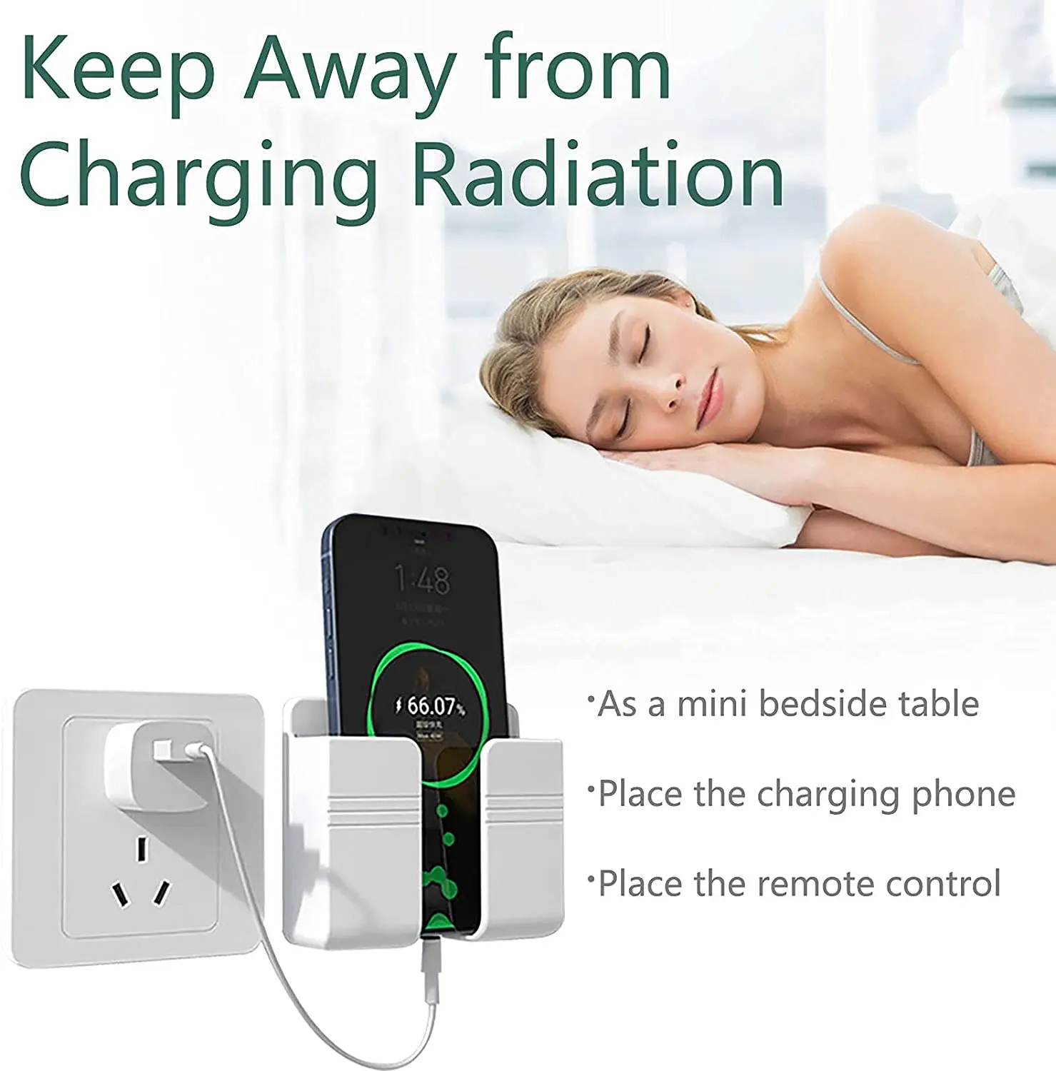 Accept Custom Super Sturdy Durable Cellphone Wall Mount Adhesive Mobile Phone Wall Charger Holder for Shower/Charging